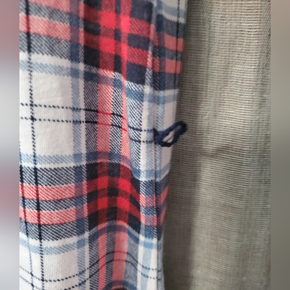 Longline Red & White Plaid Dress/shirt - Picture 7 of 9